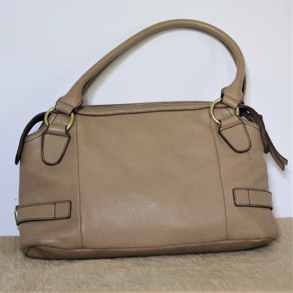 Franco Sarto Dark Beige Leather Handbag - Picture 2 of 9